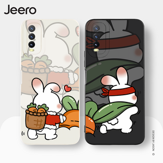 Jeero เคสคู่ เคสวีโว่ คู่รัก ขอบเหลี่ยมกันกระแทกซิลิโคนนุ่มการ์ตูนตลก เคสโทรศัพท์ VIVO Y3S Y11 Y12 Y12S Y15 Y15S Y15A Y17 Y20 Y20S Y21 Y21T Y33S พลัส HFE2395