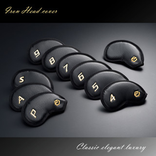 Ep ON ผ้าคลุมหัวไม้กอล์ฟ หนัง PU คาร์บอน สีดํา กันน้ํา 10 ชิ…