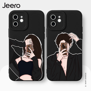 Jeero เคสคู่ เคสไอโฟน คู่รัก กันกระแทกซิลิโคนนุ่มน่ารักตลก เคสโทรศัพท์ Compatible for iPhone 15 14 13 12 11 Pro Max SE 2020 X XR XS 8 7 6 6S Plus พลัส HFE2368