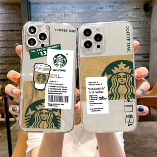 เคสโทรศัพท์มือถือนิ่ม แบบใส ลายฉลาก Starbucks รวมทุกอย่าง สําหรับ iphone11 12 13 14 promax x xs xr i7 i8