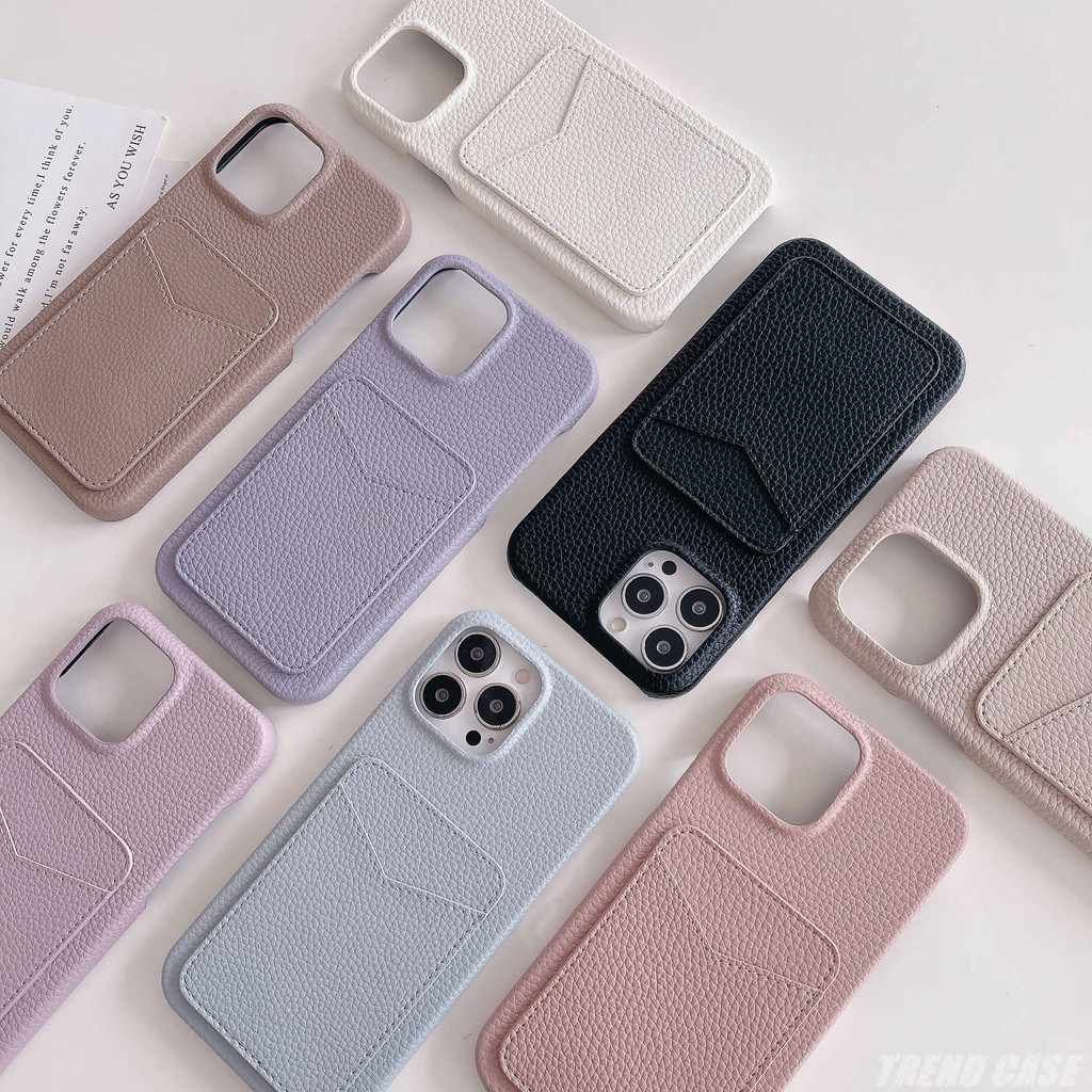 Ins Simple 3D skin Card package เคสโทรศัพท์หนังแข็งสําหรับ iphone 16 15 14 13 12 11 Pro Max 11 Pro หรูหราธุรกิจ