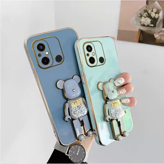 เคสโทรศัพท์มือถือ ซิลิโคนนุ่ม พร้อมขาตั้ง พับได้ สําหรับ Xiaomi Redmi 12C A1 A2+ Plus Note 12 Note12 Pro +