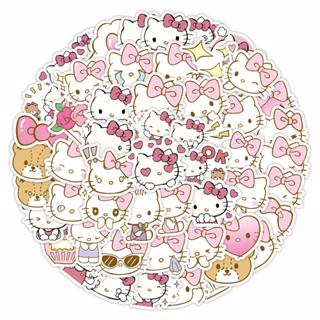 สติกเกอร์ ลายการ์ตูน Hello Kitty Girls Kawaii น่ารัก สําหรับตกแต่งกระเป๋าเดินทาง แล็ปท็อป โน้ตบุ๊ก โทรศัพท์ 62 ชิ้น