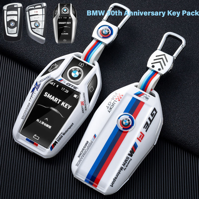 489 บาท เคสกุญแจรีโมทรถยนต์ สําหรับ BMW 50th Anniversary Key Case 1 Series 2 Series 3 Series 5 Series 6 Series 7 Series G20 G30 X3X5X6X750 Automobiles