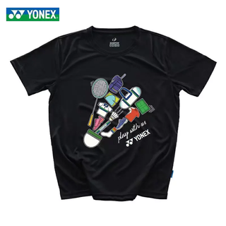 Yonex เสื้อยืดกีฬาแบดมินตัน แขนสั้น ระบายอากาศ แห้งเร็ว สําหรับผู้ชาย ผู้หญิง