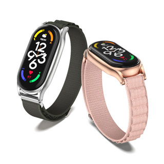 S71 (สายนาฬิกา + เคส) สายนาฬิกาไนลอน ภูเขาสูง สําหรับ Xiaomi Mi band 8 Mi band 7 Mi 6 5 4 3 สร้อยข้อมือ ระบายอากาศได้สบาย