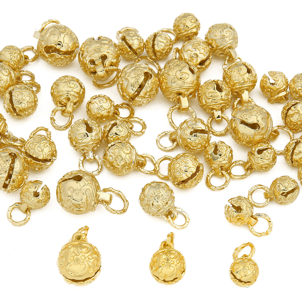 2ชิ้น18พันชุบทองทองแดงกริ๊งระฆังเสน่ห์จี้สัตว์เลี้ยงแขวนลูกปัดสําหรับสร้อยคอสร้อยข้อมือ