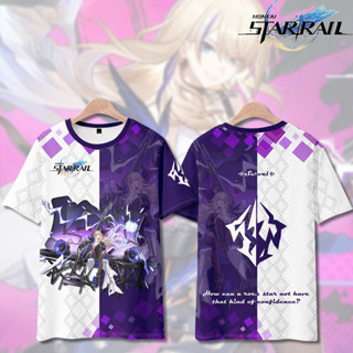 เสื้อยืดแขนสั้น คอกลม พิมพ์ลายการ์ตูน Star Railway 3 Honkai: Star Rail Siluva ทรงหลวม