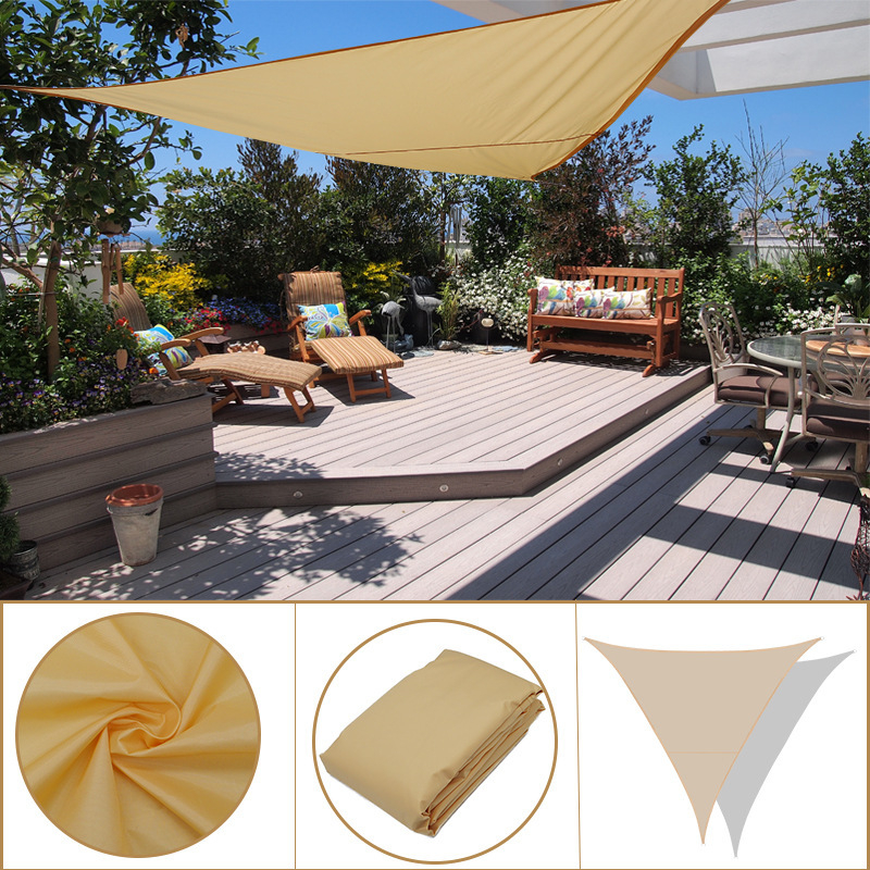5*5*5M สามเหลี่ยม Shade Sail Garden Beach ครีมกันแดด Awing Sun Canopy กลางแจ้งกันน้ํา Sun Shade สุทธ