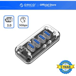 Orico ฮับ USB 3.0 แบบใส 7 พอร์ต พร้อมพอร์ตพาวเวอร์ Micro USB คู่ สําหรับคอมพิวเตอร์ แล็ปท็อป iMac (F7U-U3)