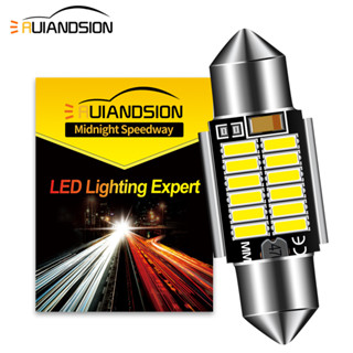 Ruiandsion หลอดไฟ LED 10-30V C5W 31 มม. สีขาว สีแดง สีเขียว สีฟ้า สําหรับติดตกแต่งภายในรถยนต์ รถบรรทุก