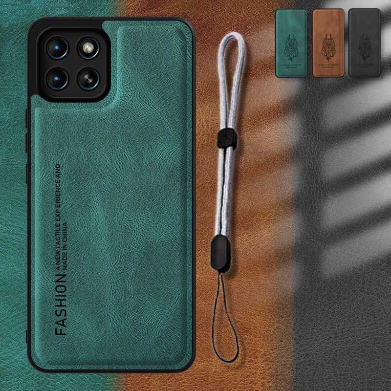 เคสหนังสําหรับ Infinix Smart 6 HD Infinix X6512 พร้อมเชือกโทรศัพท์แบบปรับได้
