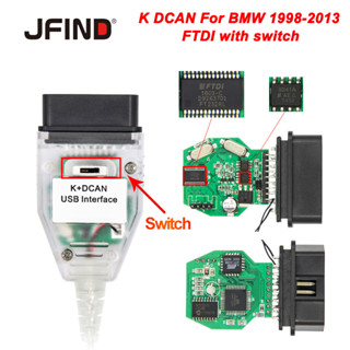 สายเคเบิ้ล inpa for BMW K-line K DCAN K+DCAN FTDI FT232RL พร้อมสวิตช์ K DCAN K CAN OBD 2 OBD2 สําหรับ BMW 1998-2013