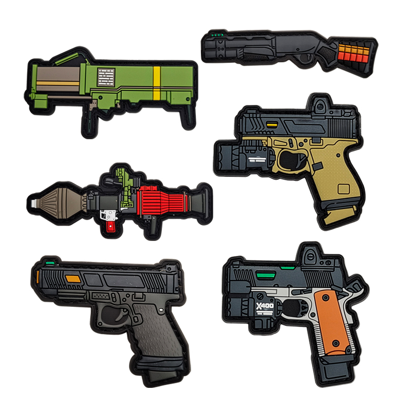 รุ่น Q อาวุธป้าย PVC ยางแพทช์ยางนุ่มยุทธวิธี Morale Badge Fastener
