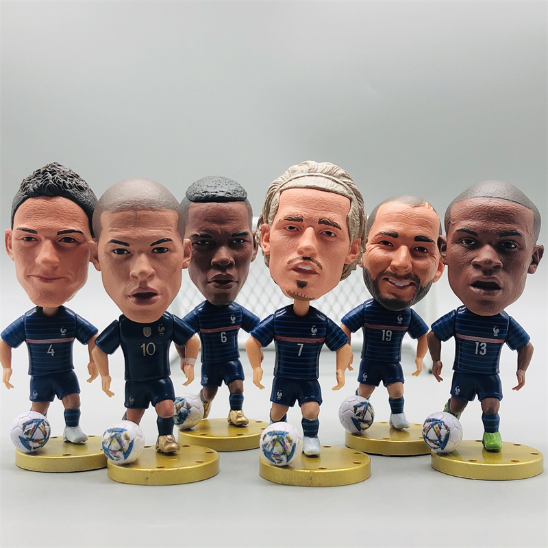 ฟุตบอลการ์ตูน Griezmann Mbappe Kante Dolls 2022 ฝรั่งเศส 6 รุ่น Choice