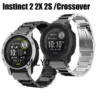 สําหรับ Garmin Instinct 2X 2 2S สายนาฬิกาข้อมือ สเตนเลส โลหะ พลังงานแสงอาทิตย์ สายกีฬา