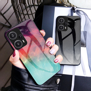 Xiaomi POCO F5 F4 F3 F2 Pro GT 4G 5G หรูหรา กันกระแทก เคสกระจก Starry Colorful กระจกนิรภัย นิ่ม กรอบซิลิโคน เคสโทรศัพท์ ด้านหลัง