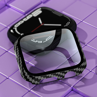 กระจกนิรภัย และเคส คาร์บอนไฟเบอร์ สําหรับ Smart Watch 8 7 6 4 5 6 SE 3 Ultra iWatch 45 มม. 41 มม. 40 มม. 42 มม. 38 มม. 44 มม. 49 มม.