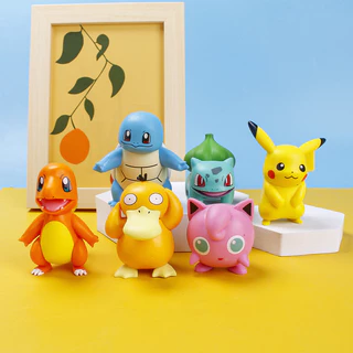 โมเดลฟิกเกอร์ PVC รูปการ์ตูนโปเกม่อน ปิกาจู 6 ชิ้น ต่อชุด