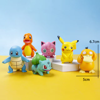 โมเดลฟิกเกอร์ PVC รูปการ์ตูนโปเกม่อน ปิกาจู 6 ชิ้น ต่อชุด