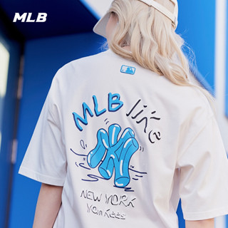 เสื้อยืดลําลอง แขนสั้น พิมพ์ลาย Mlb ทรงหลวม สไตล์ใหม่ สําหรับคู่รัก