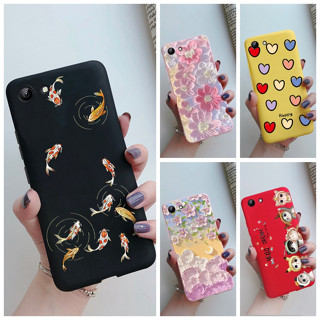 Vivo Y81 1808 1803 เคสโทรศัพท์ซิลิโคน TPU แบบนิ่ม ลายดอกไม้น่ารัก สีแคนดี้