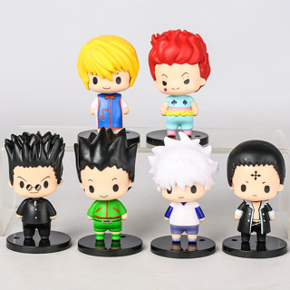 ฟิกเกอร์ PVC รูป HUNTER × HUNTER Chokorin Gon Freecss Figura Killua Kurapika Leorio Hisoka Lucilfer สําหรับตกแต่ง 6 ชิ้น ต่อชุด