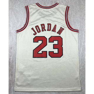 hot pressed nba Chicago Bulls No.  23 Jor dan off white basketball jersey