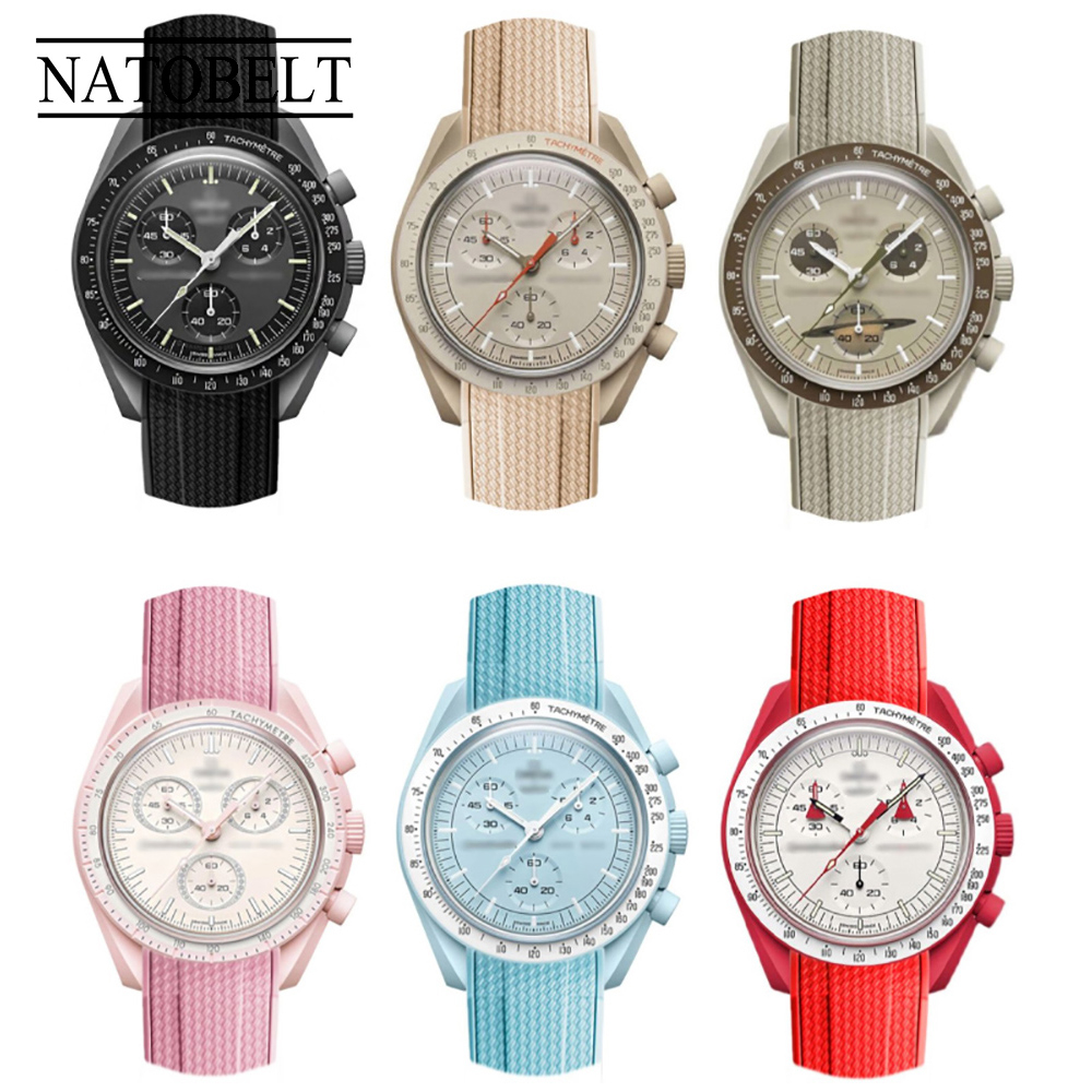 สายนาฬิกาข้อมือยาง 20 มม. กันน้ํา หลากสี สําหรับ Rolex O-mega X S-Watch Moonwatch Constellation