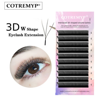 Cotremyp ขนตาปลอม 3D ขนนุ่ม ดูเป็นธรรมชาติ รูปตัว W ดอกไม้