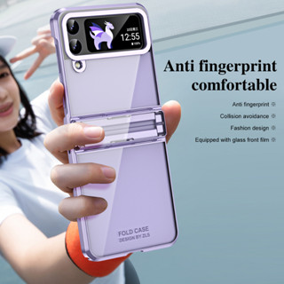 เคสฝาพับ แบบใส สําหรับ Samsung Galaxy Z Flip 3 4 PC phantom