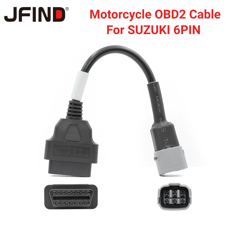 อะแดปเตอร์สายเคเบิลเชื่อมต่อ ปลั๊ก 6PIN เป็น 16PIN OBD 2 OBD 2 OBD2 OBD 2 สําหรับรถจักรยานยนต์ Suzuk