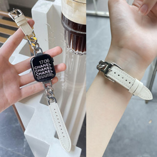 สายนาฬิกาข้อมือ สายหนัง โลหะ แบบเปลี่ยน สําหรับ Watch Strap Series 8 Series7 6 SE 5 4 3 2 1 SE SE2 Ultra Strap ขนาด 38 มม. 40 มม. 44 มม. 41 มม. 45 มม. 42 มม. 49 มม.