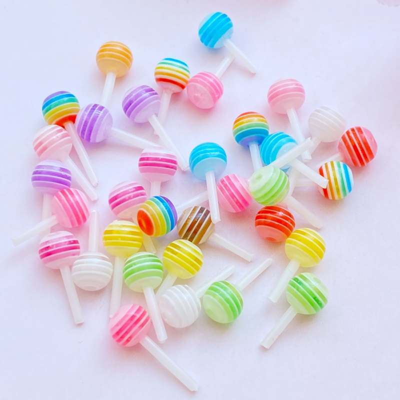 อมยิ้มเรซิ่น 3D ลายการ์ตูนน่ารัก ขนาดเล็ก สีแคนดี้ สําหรับตกแต่งเล็บ DIY 40 ชิ้น