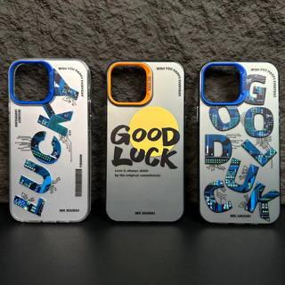 Good Luck silver Acrylic Hard case เคส compatible for iPhone 14 11 12 13 pro max case เคสไอโฟน