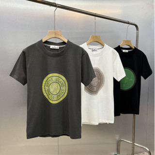 STONE ISLAND เสื้อยืดคอกลม แขนสั้น พิมพ์ลายเข็มทิศหิน Replay ขนาดใหญ่