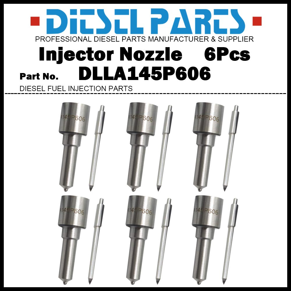 6Pcs/Set หัวฉีดหัวฉีดรถยนต์ดีเซล หัวฉีด ปลายหัวฉีด DLLA145P606 นำไปใช้กับ KOMATSU PC200-6 PC200-7 4D