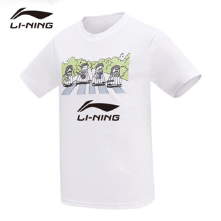 Li Ning เสื้อกีฬาแบดมินตัน แขนสั้น สําหรับผู้ชาย และผู้หญิง 2023