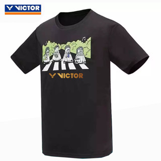 เสื้อยืดแขนสั้น พิมพ์ลาย Victor Badminton แบบแห้งเร็ว สําหรับผู้ชาย และผู้หญิง