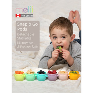 Melii ขนมขบเคี้ยว และ Go Pods กล่องอาหารกลางวัน แบบพกพา ถอดออกได้ วางซ้อนกันได้ สําหรับเด็ก