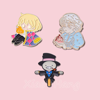 เข็มกลัด รูปการ์ตูนอนิเมะ Howls Moving Castle Enamel Pin Scarecrow Prince สําหรับเด็ก