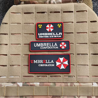 Resident Evil Variety PVC Rubber Patch ร่มป้ายบริษัทพร้อมตะขอสําหรับตกแต่ง Fastener