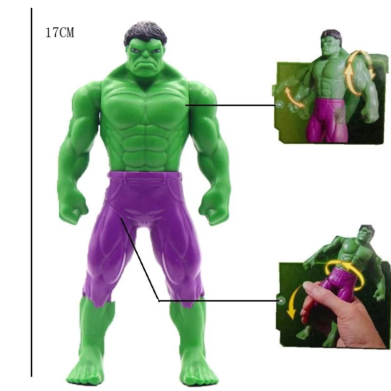 ของเล่น Avengers Spiderman Hulk อุลตร้าแมน ที่กดด้วยมืออย่างสนุกสนาน ฟิกเกอร์แอคชั่นซูเปอร์ฮีโร่หมุนได้ 360° thumbnail 7