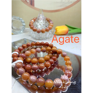 Agate หินอาเกตคริสตัลธรรมชาติ สีชมพู แดง พร้อมใบรับรอง