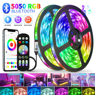 แถบไฟ LED บลูทูธ 5050 IP20 RGB ริบบิ้นยืดหยุ่น 5 เมตร - 30 เมตร