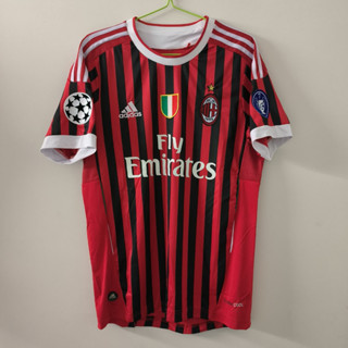 เสื้อกีฬาแขนสั้น ลายทีมชาติฟุตบอล 11/12 AC Milan home AAA ชุดเหย้า สไตล์เรโทร สําหรับผู้ใหญ่