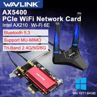 Wavlink AX5400 อะแดปเตอร์การ์ดเครือข่าย WiFi 6E PCIe Tri-Band AX210 พร้อมบลูทูธ 5.3 สําหรับ Windows 10 11 PC