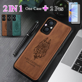 2 IN 1 เคส เนื้อด้าน สําหรับ OPPO Reno 7Z Reno 8Z เคสนิ่ม พร้อมตัวป้องกันเซรามิก หน้าจอโค้ง ฟิล์มเซรามิก