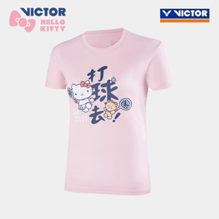 เสื้อยืดแขนสั้น พิมพ์ลาย Victor Badminton Jersey 2023 New Deisgn Personality "Hello Kitty" สําหรับผู้ชาย และผู้หญิง