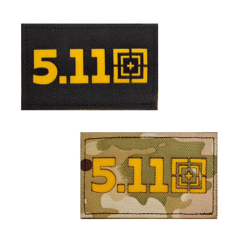 5.11 แผ่นสติกเกอร์เวลโคร ลายทหาร สะท้อนแสง สําหรับติดตกแต่งเสื้อผ้า